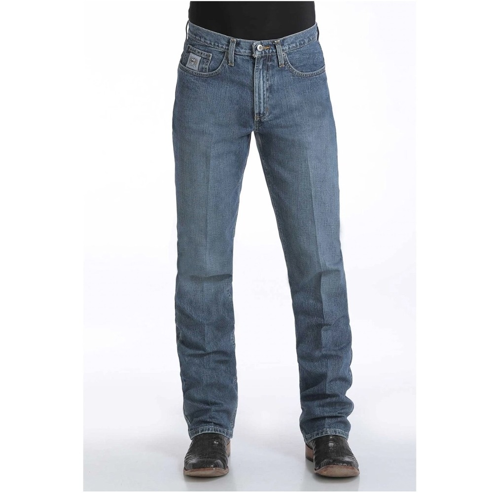 Cinch Men's Jeans 35x34 Medium Stonewash Baggy Straight Leg Silver Label Denim